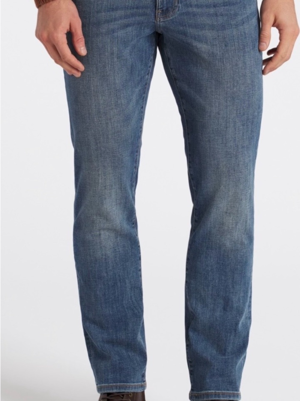 Warp + Weft Straight-Leg Jeans in Medium Blue Wash